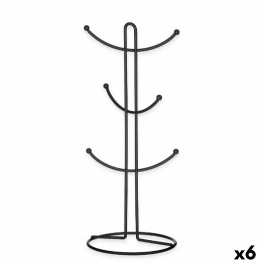 Cup hanger Kinvara CN-W3154-1P Black Metal 16 x 39 x 16 cm (6 Units)