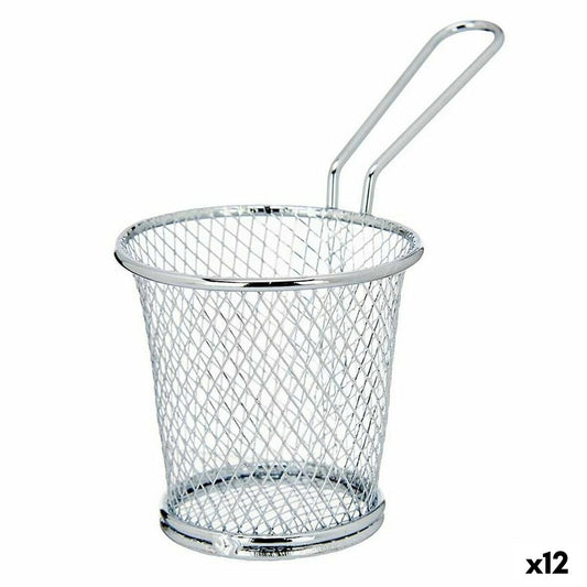 Basket for Presenting Aperitifs Kinvara W8088S Silver Metal 15,5 x 12 x 8 cm (12 Units)