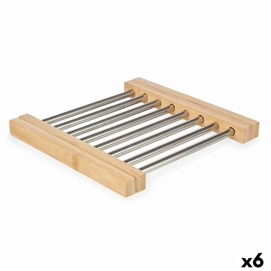 Table Mat Kinvara 90951 Silver Metal Bamboo 36,4 x 2,2 x 21,3 cm (6 Units)