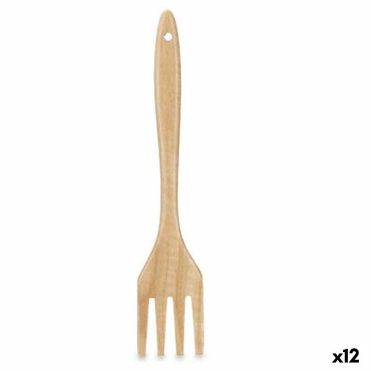 Kitchen Spatula Kinvara KT143045-1 Wood 7 x 35 x 2 cm Fork (12 Units)