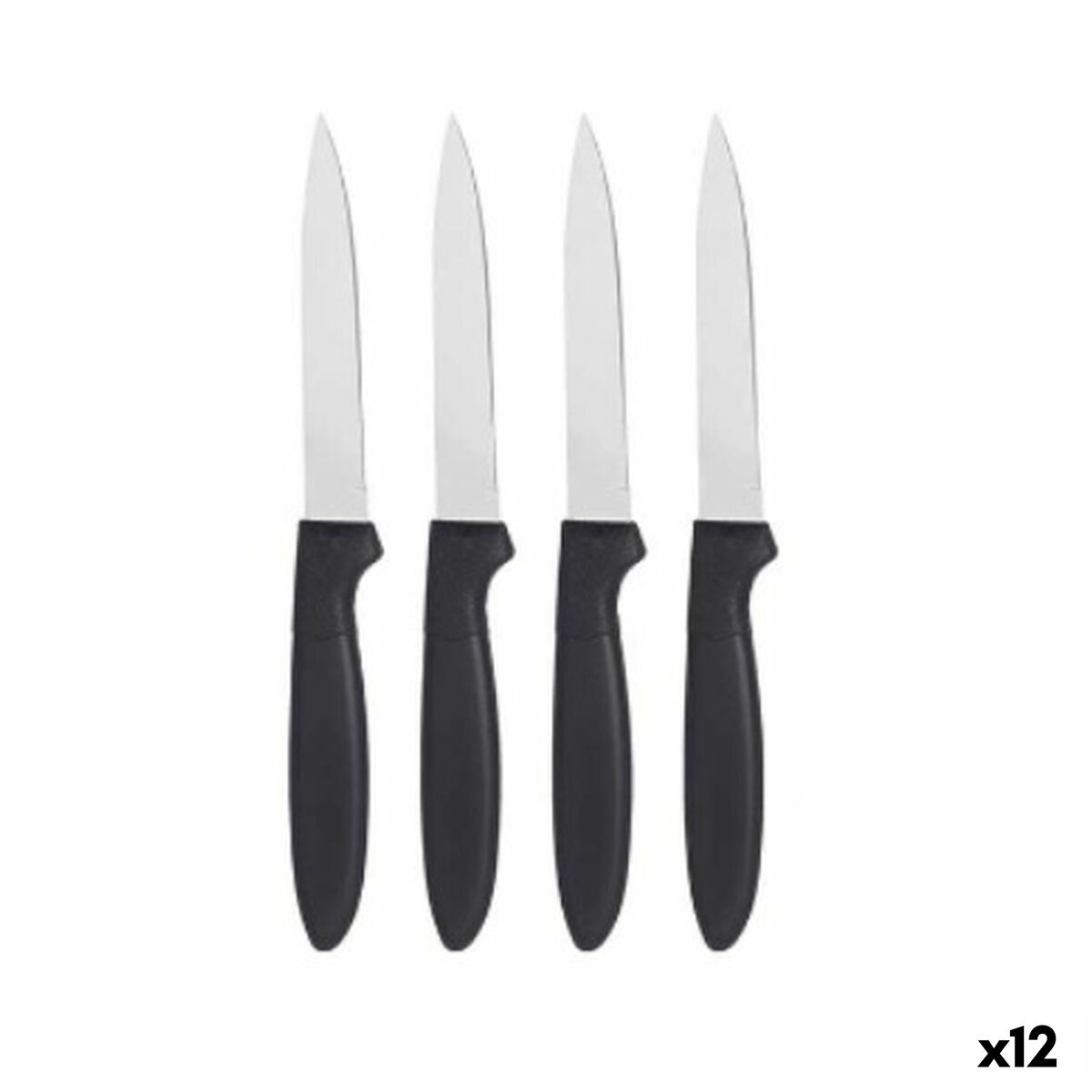 Knife Set Kinvara CN-KT172244D Black Silver Stainless steel Plastic 19,5 x 2 x 1 cm (12 Units)