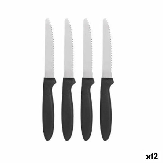 Knife Set Kinvara CN-KT172244F Black Silver Stainless steel Plastic 19,5 cm (12 Units)