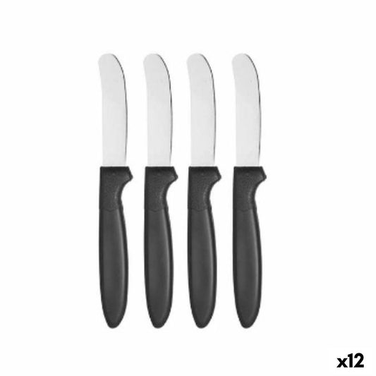 Knife Set Kinvara CN-KT172244E Black Silver Stainless steel Plastic 17 cm (12 Units)