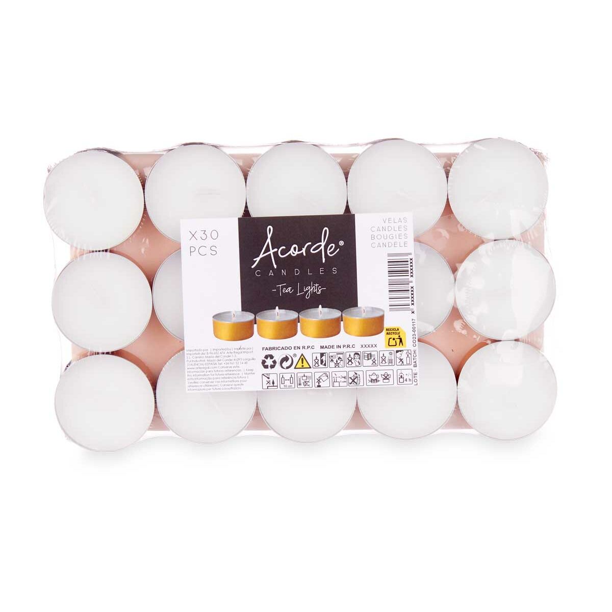 Candle Set Acorde Tea Lights (24 Units) Acorde