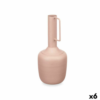 Vase With handle Sand Steel 12 x 30 x 12 cm (6 Units) Gift Decor