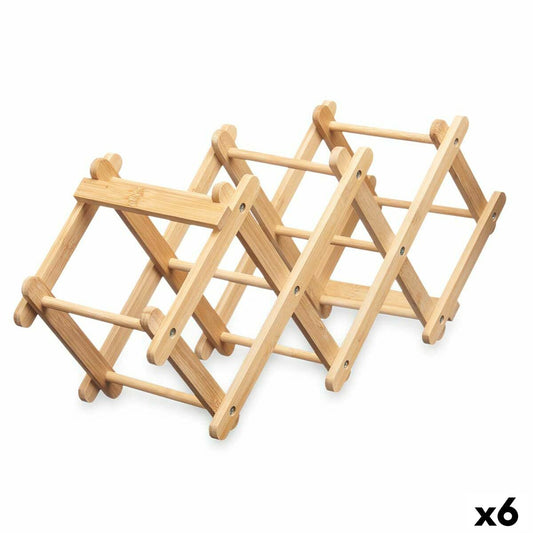 Folding Bottle Rack Kinvara KT216003-1 Natural 54 x 15 x 21,5 cm (6 Units)