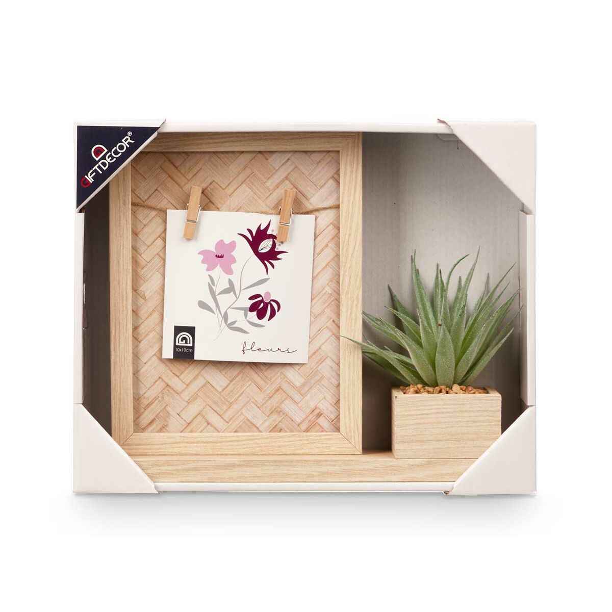 Photo frame GiftDecor 411096 Natural Plastic MDF Wood (8 Units)