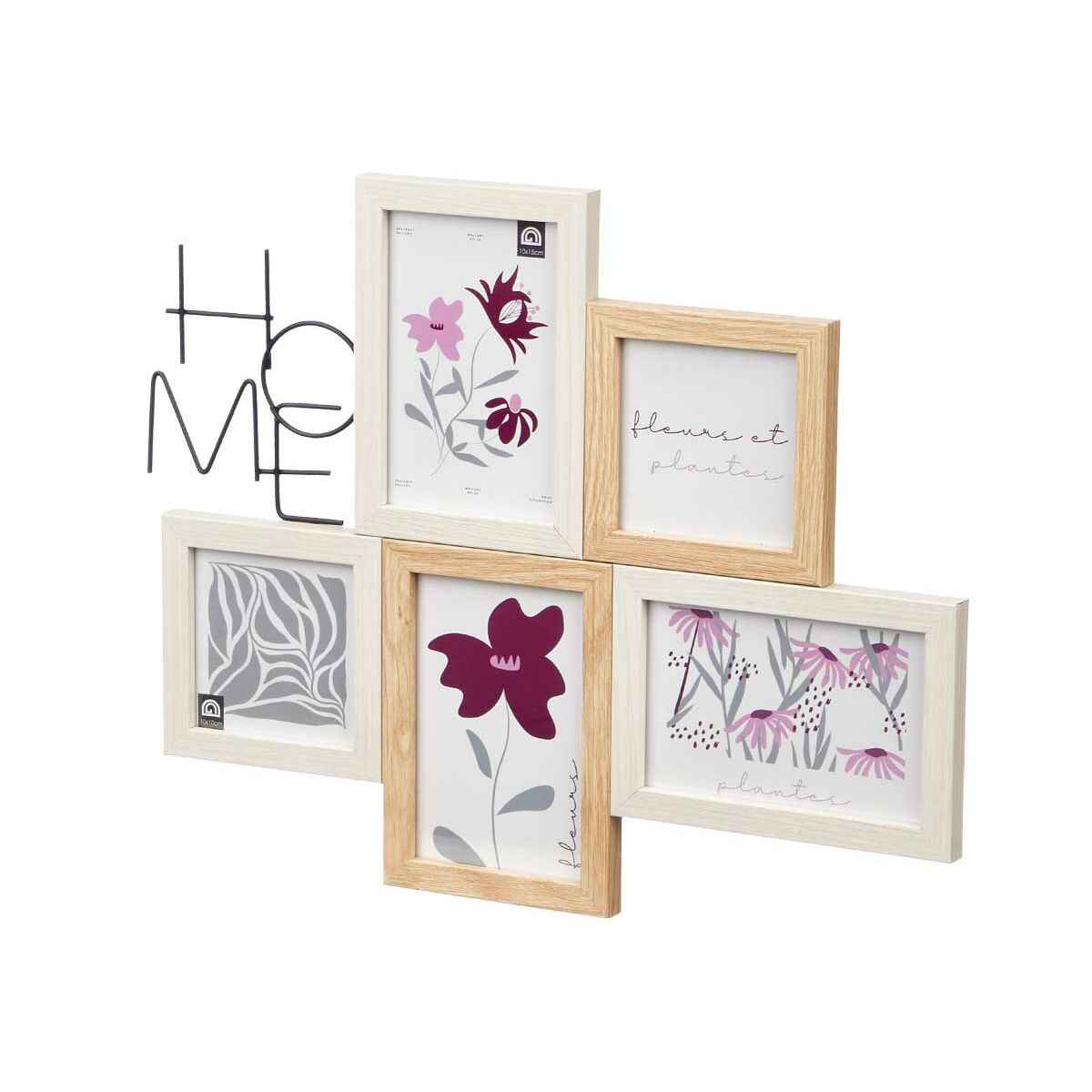 Photo frame GiftDecor 411408K Natural Metal MDF Wood (8 Units)