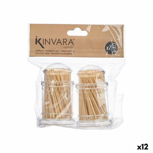 Toothpick holder Kinvara AR1810522 Transparent 2 Pieces (12 Units)