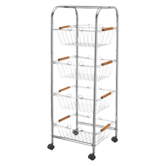 Vegetable trolley Silver Iron 28 x 26 x 78 cm