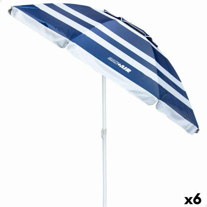 Sunshade Aktive Blue/White Aluminium Steel 200 x 198 x 200 cm (6 Units)