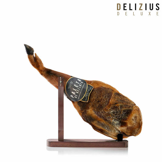 Set of Iberian Acorn-Fed Ham Shoulder and Ham Holder Delizius Deluxe Delizius Deluxe