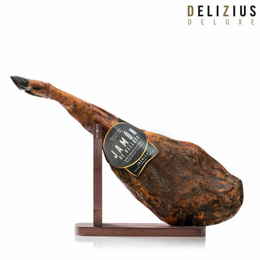 Set of Iberian Acorn-Fed Ham and Ham Holder Delizius Deluxe Delizius Deluxe