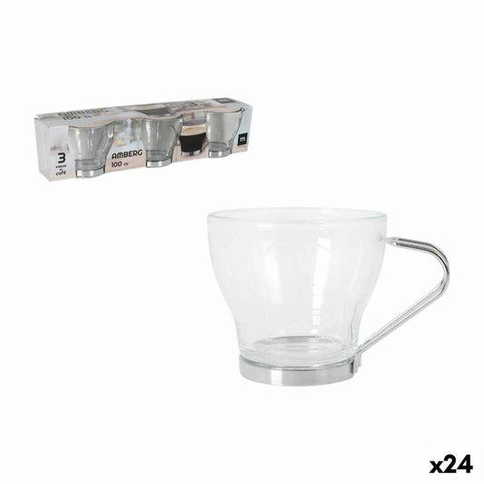 Set of glasses Inde Amberg 100 ml 3 Pieces (24 Units)