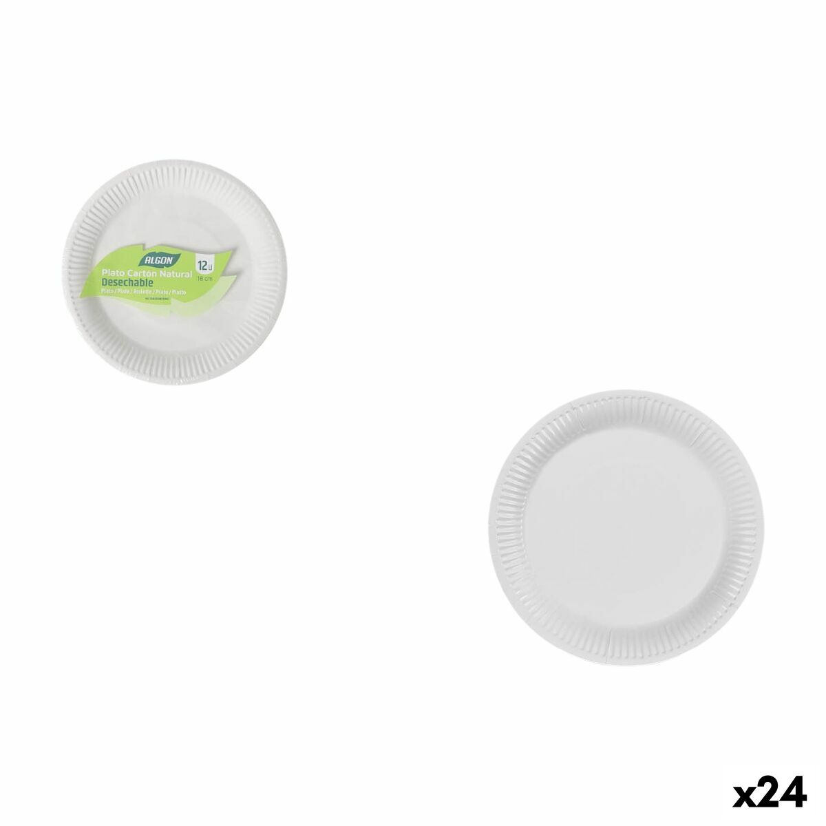 Plate set Inde 18 cm 12 Pieces (24 Units)