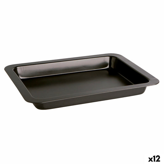 Baking tray Quid Sweet Grey Black Metal 36 x 24 x 4 cm (12 Units)