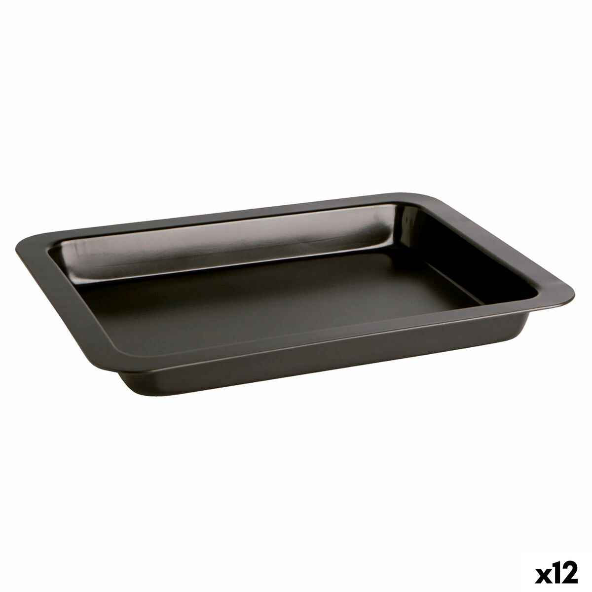 Baking tray Quid Sweet Grey Black Metal 36 x 24 x 4 cm (12 Units)