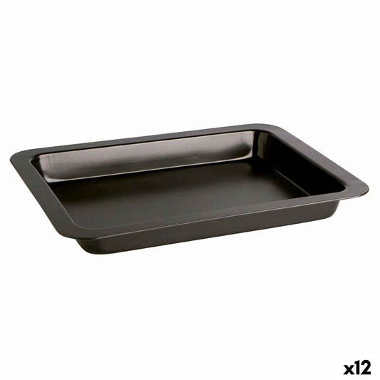 Baking tray Quid Sweet Grey Black Metal 36 x 24 x 4 cm (12 Units)