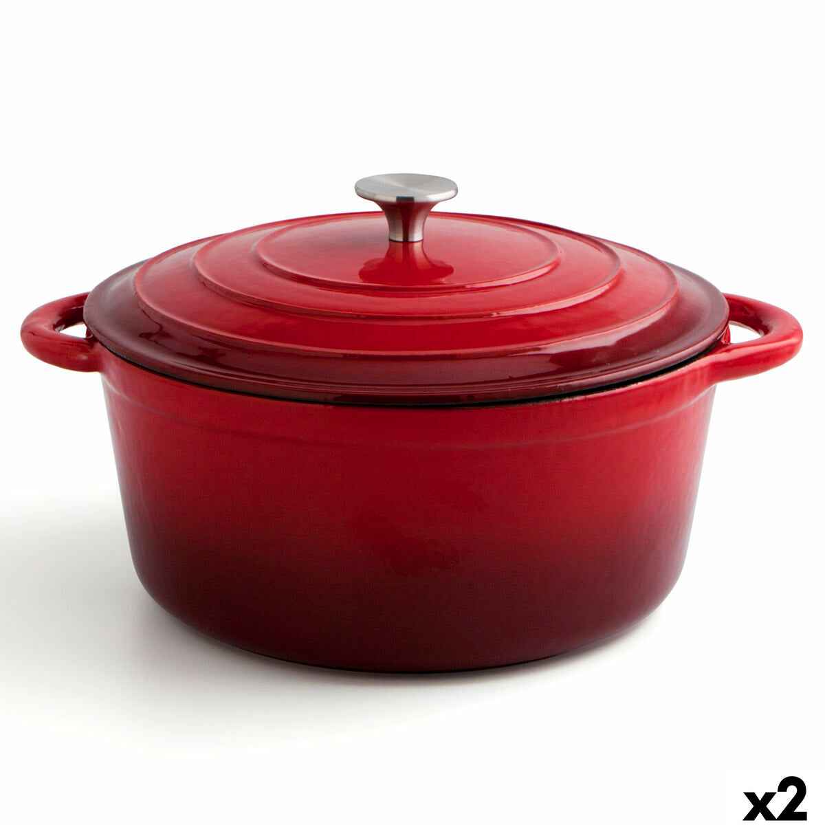 Casserole with lid Bidasoa Fierro Red Ø 28 cm 6 L (2 Units)