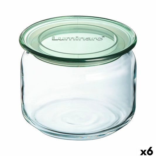 Jar Luminarc Pure Jar Green Glass 500 ml (6 Units)