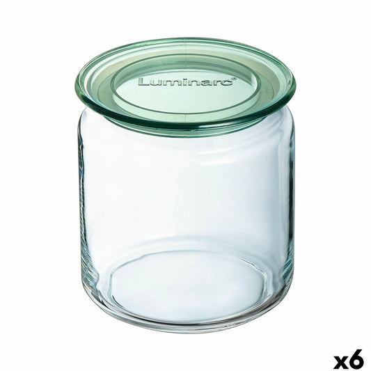 Jar Luminarc Pure Jar Green Glass 750 ml (6 Units)