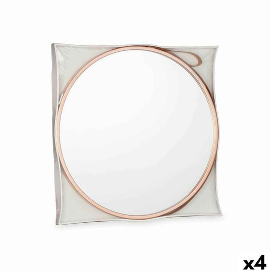 Wall mirror GiftDecor 1268 Brown Bronze 45 x 45 x 3 cm (4 Units)