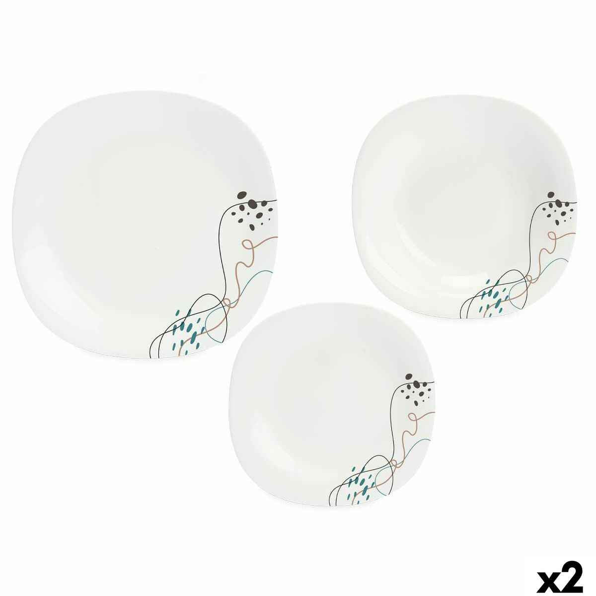 Dinnerware Set Vivalto LFP-110/85/LFTP-90 1 White Opaline glass (2 Units)