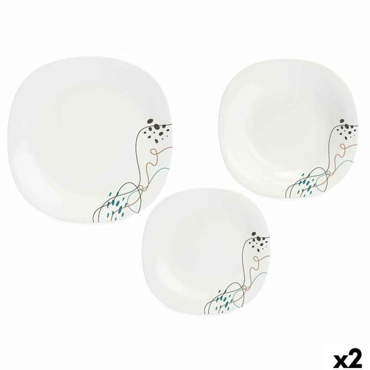 Dinnerware Set Vivalto LFP-110/85/LFTP-90 1 White Opaline glass (2 Units)