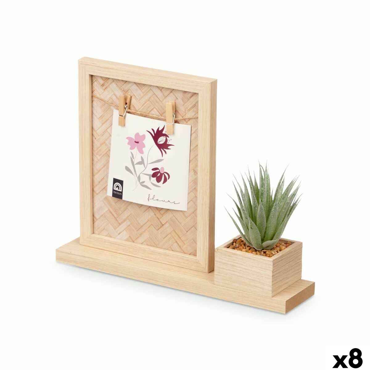 Photo frame GiftDecor 411096 Natural Plastic MDF Wood (8 Units)