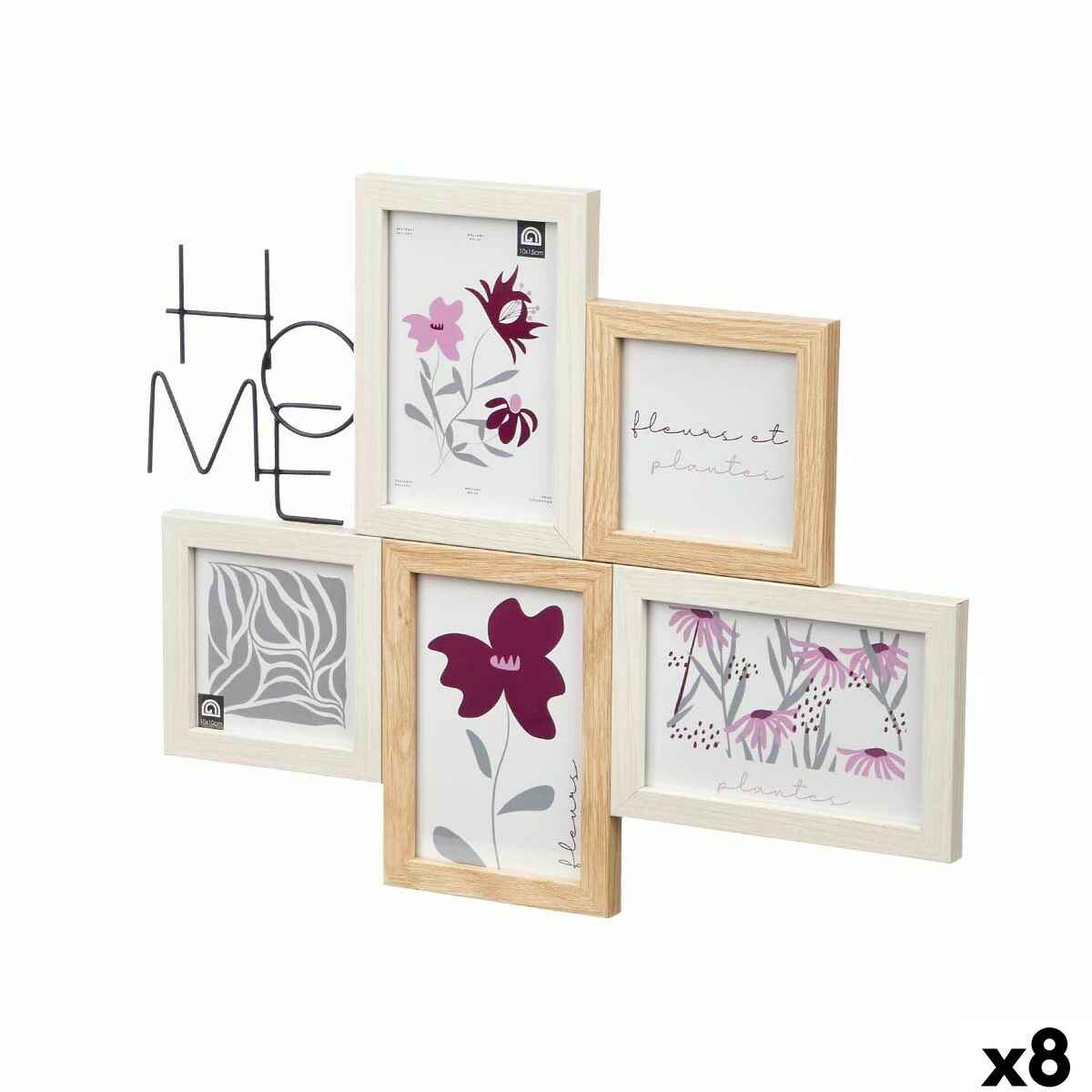 Photo frame GiftDecor 411408K Natural Metal MDF Wood (8 Units)