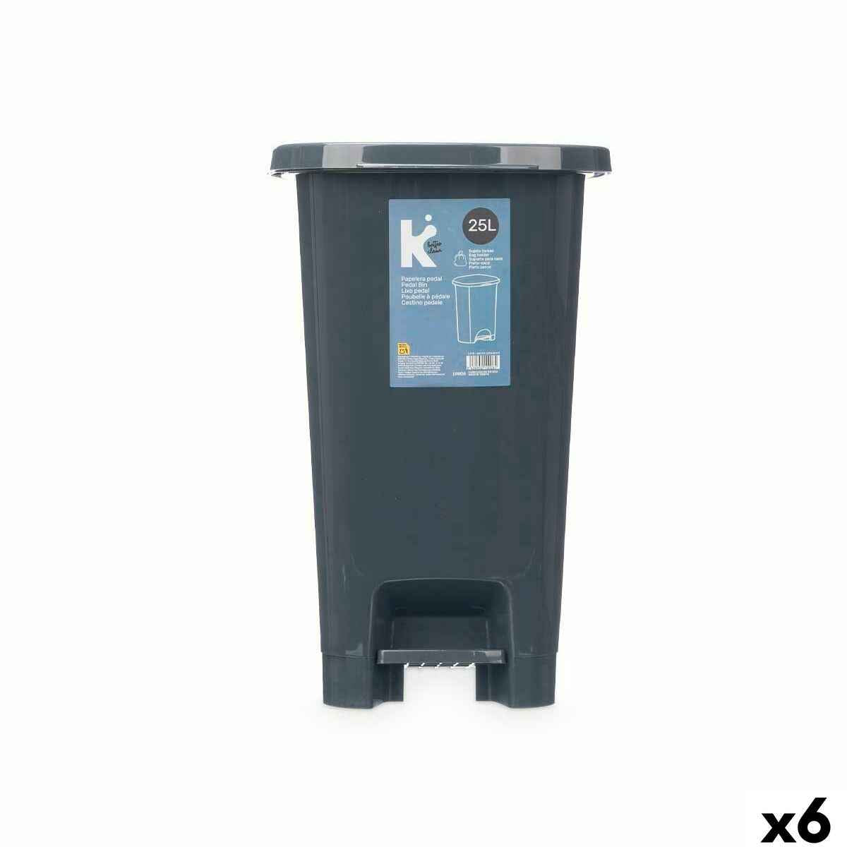 Pedal bin ABK-142 Anthracite Plastic 25 L (6 Units)