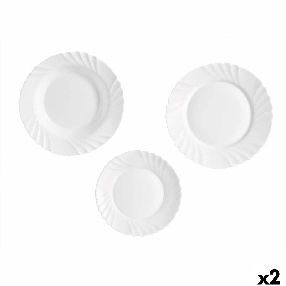 Dinnerware Set Vivalto F-LBP100-80-90 White Opaline glass (2 Units)