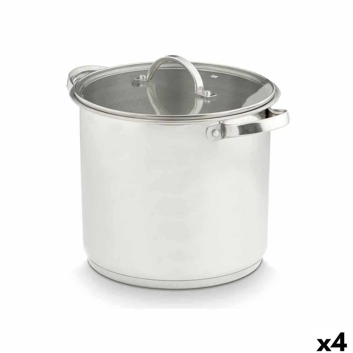 Casserole with glass lid Kinvara 17396 Silver 31 x 25 x 24 cm Induction (4 Units)