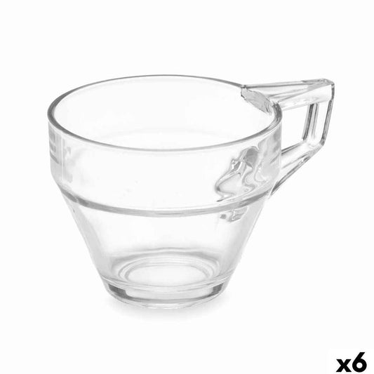 Tea and coffee cup Vivalto ZLQ02/BHA6 Transparent Glass 199 ml (6 Units)