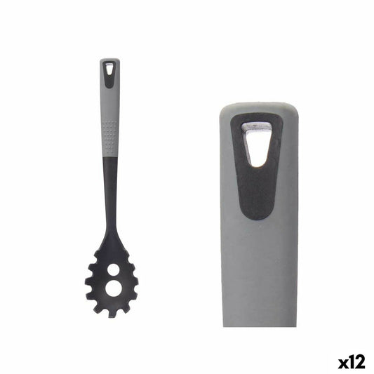 Pasta Spoon Kinvara KT212043-9 PBT Black Grey TPR PBT 7 x 34 x 4 cm (12 Units)