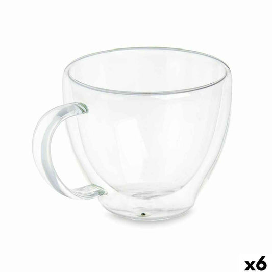 Tea and coffee cup Vivalto OCT-DG2397 Transparent Borosilicate Glass 140 ml (6 Units)