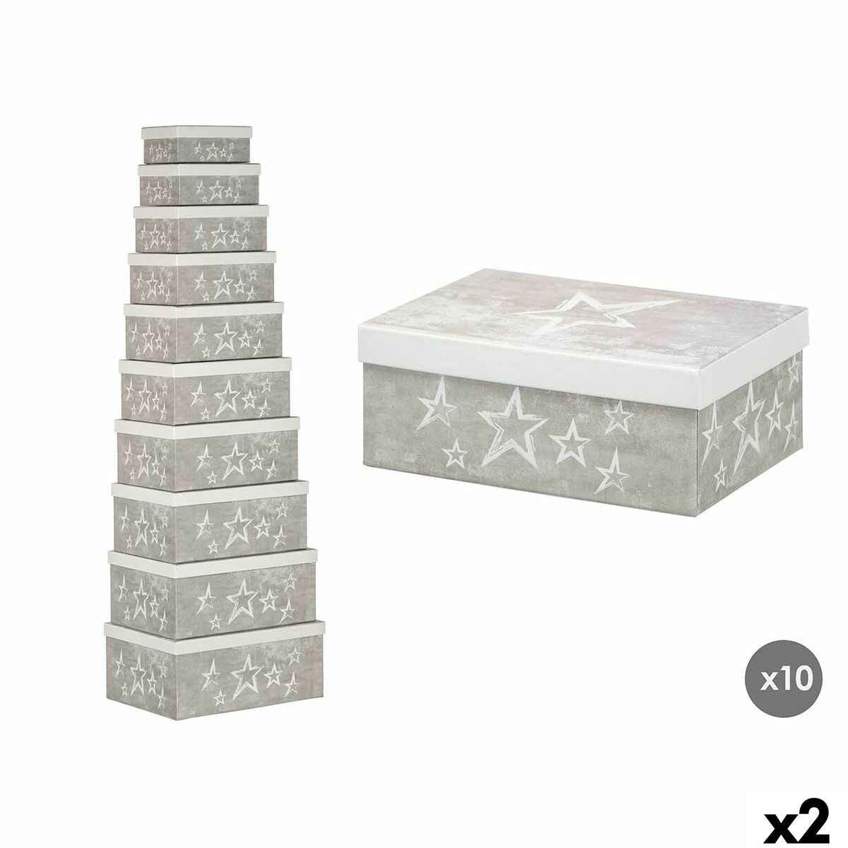 Decorative box Pincello 63 White Grey Cardboard (2 Units)